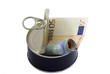 A can of euro, ready to use money