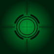 Gun sight over green simulating night vision Gun sight over green simulating night vision