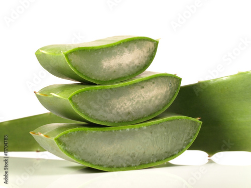 Aloe Vera Blatt geschnitten