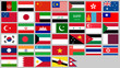 set of asia, australia and ozeania flags vector illustration