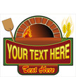 vector illustration of firewood oven with shovel and grain