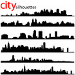 city silhouettes great set vector