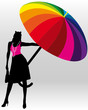 Woman with a large umbrella Woman with a large umbrella