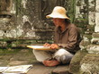 Artiste peintre dans le Temple d'Angkor