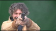 Man shooting 45 caliber revolver at the viewer
