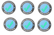 Illustration: 6 blaue Garantie Buttons 6 blaue Garantie Buttons