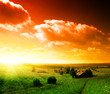 sunset in Russian village