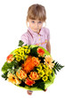 Mädchen mit Blumenstrauß