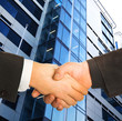 A business handshake.