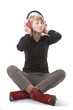 Pretty girl enjoying music