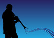 man playing clarinet