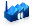 Usine bleu en pause (reflet)