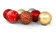 Christmas baubles isolated on white background