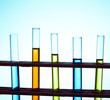 test tubes with colorful liquid in the chemical laboratory