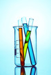 test tubes with colorful liquid in the chemical laboratory