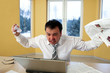 Portrait of frustrated businessman - bankrupt. Portrait of frustrated businessman - bankrupt.