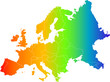 Abstract europe color vector map on white Abstract europe color vector map on white