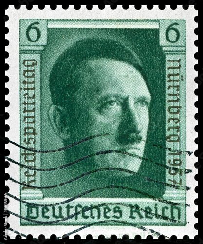 Photo: 1937 vintage german postage stamp of Adolf Hitler 1937 vintage german postage stamp of Adolf Hitler