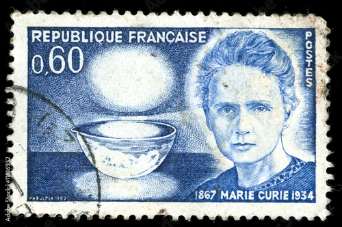 Photo: Vintage french stamp depicting Marie Curie Vintage french stamp depicting Marie Curie