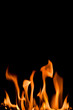 flame isolated over black background