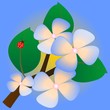 Abstract illustration. Bright spring flowers and leaves. Abstract illustration. Bright spring flowers and leaves.