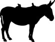 donkey silhouette - vector donkey silhouette - vector