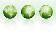 Green globe set with reflections