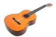 Classical acoustic guitar isolated over white background
