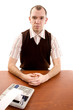 Serious office worker.