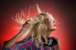 Beautiful woman with headphones dancing