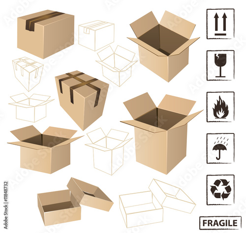 Shipping boxes and signs collection Shipping boxes and signs collection