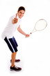 side view of tennis player with thumbs up