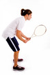 side view of man playing tennis