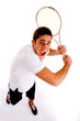 top view of player playing shot
