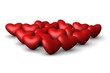 a bunch of hearts isolated on white background