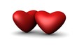 a pair of valentine hearts isolated on white