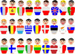 Representative people from the European Union and flags