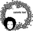 abstract illustration of a funky face with circles