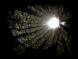 Stock market ticker boards circular arranged as a tunnel