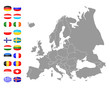 landkarte europa mit flaggen