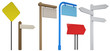 3D Blank signpost collection. Isolated.