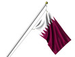 Isolated Qatari Flag