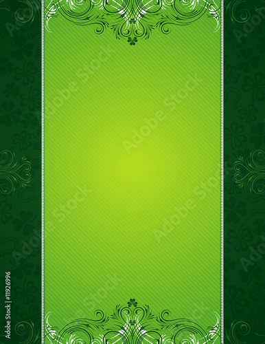 Illustration: green background with shamrock green background with shamrock