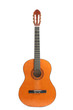 Classical acoustic guitar isolated over white background