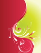 arabesque floral vert et rose