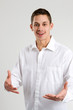 Young Man Gesturing