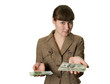 young woman with money