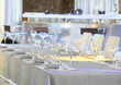 Tableware and glasses on a table