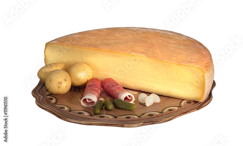 Photo : demi meule de fromage à raclette demi meule de fromage à raclette