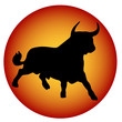 Black Bull on gradient circle